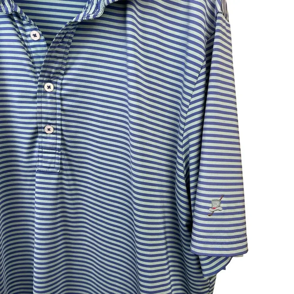 Ralph Lauren Men Golf Blue White Stripe Polo Size‎ XL Short sleeve Outdoor Shirt